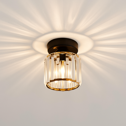 Plafonnier rond ou carré en cristal de verre Luxury - vue 5 sur 11