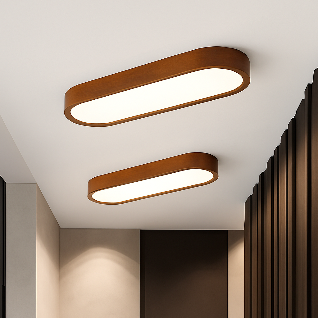 Plafonnier scandinave LED rectangulaire angles ronds Agara - vue 5 sur 11