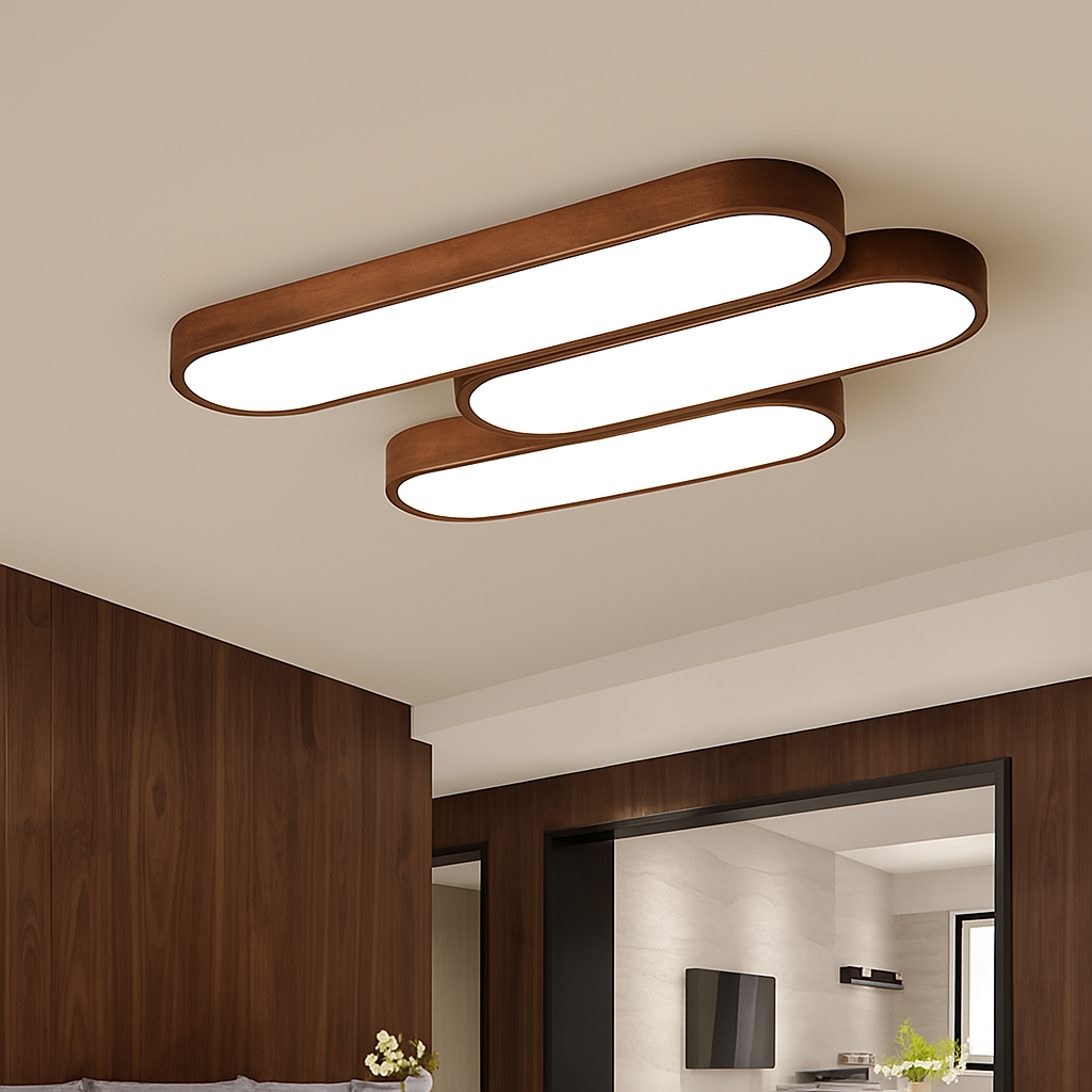 Plafonnier scandinave LED rectangulaire angles ronds Agara - vue 8 sur 11