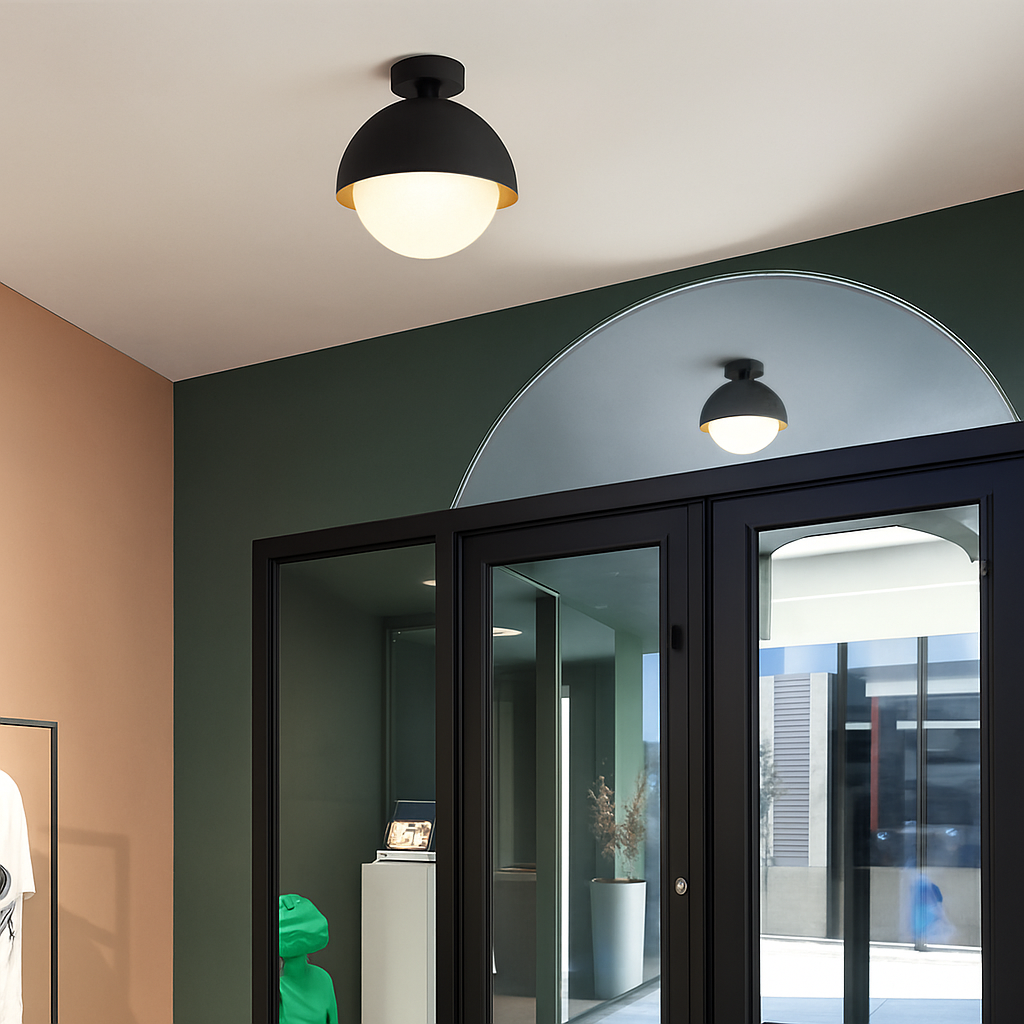 plafonnier semi-encastré led design moderne luminaire décoratif d'intérieur - vue 5 sur 8
