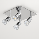 Plafonnier à spots LED dirigeables chromé Satin