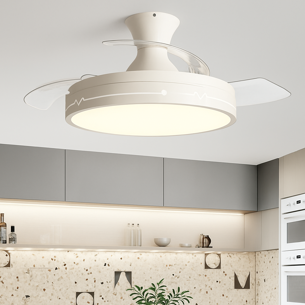 Ceiling fan light with LED for restaurant and indoor space