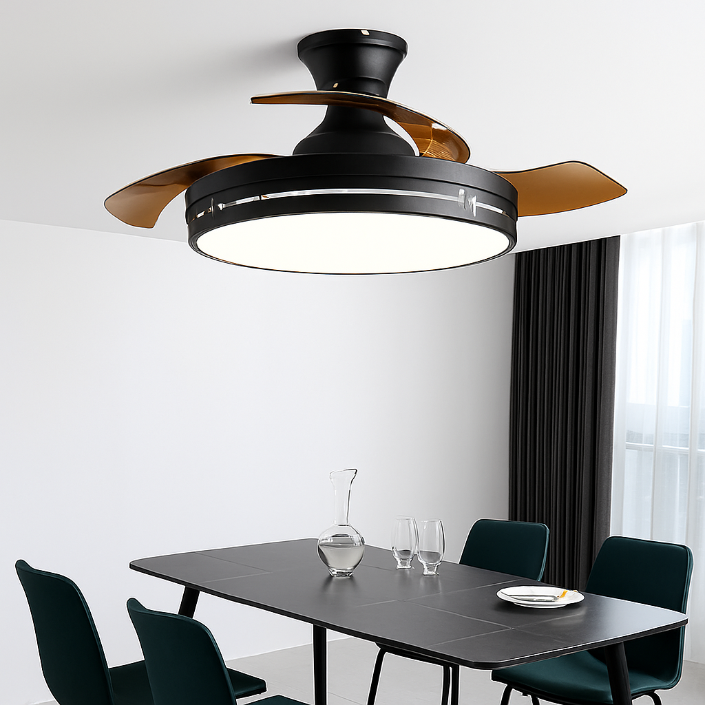 Ceiling fan light with LED for restaurant and indoor space - vue 3 sur 10