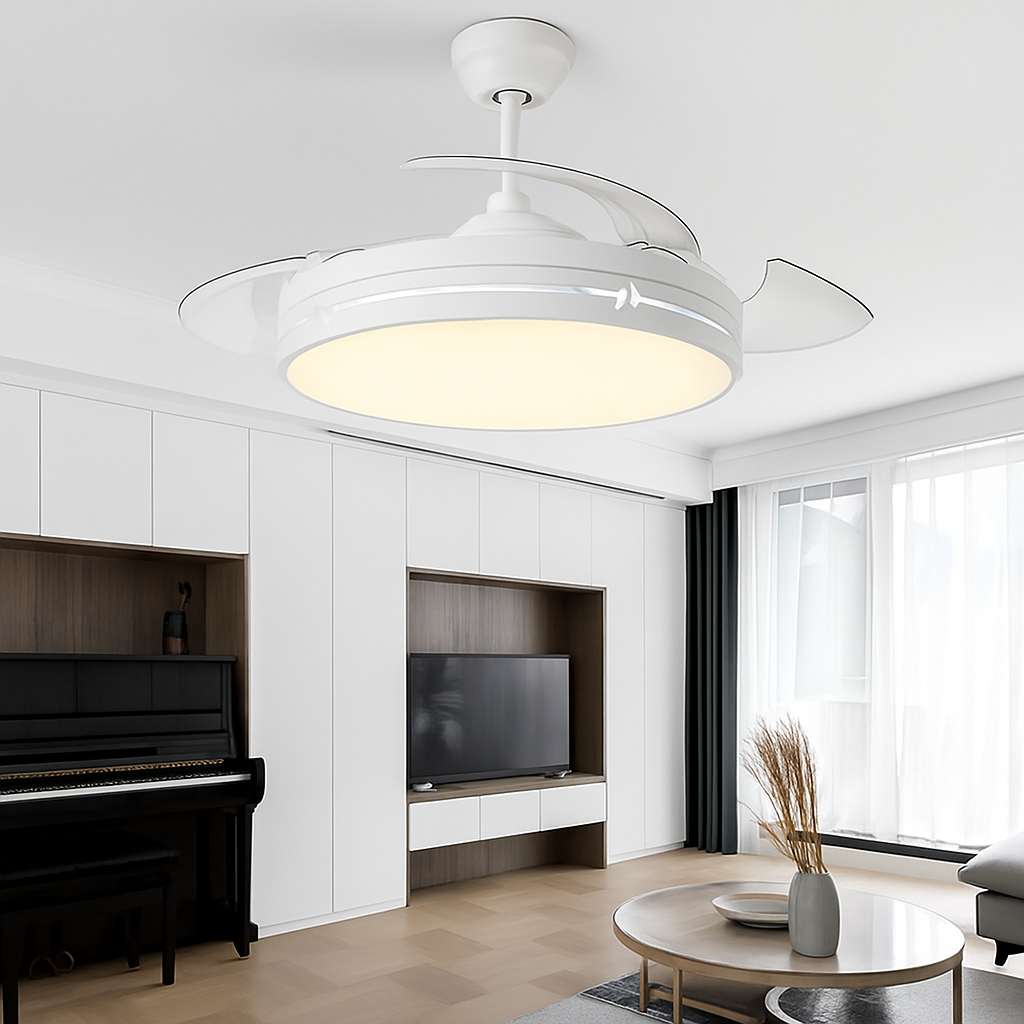 Ceiling fan light with LED for restaurant and indoor space - vue 4 sur 10