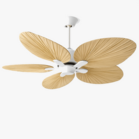 plafonnier ventilateur de plafond avec télécommande et pales en palmier naturel