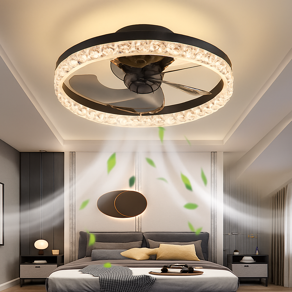 Decorative dimmable ceiling fan light with remote control