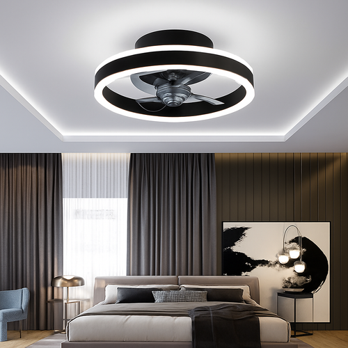 Decorative dimmable ceiling fan light with remote control - vue 6 sur 14