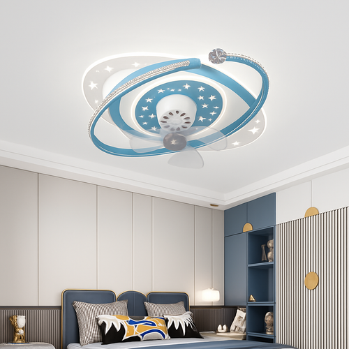 360-degree oscillating ceiling fan light with silent LED - vue 3 sur 12