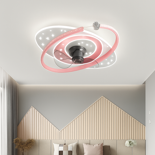 360-degree oscillating ceiling fan light with silent LED - vue 5 sur 12