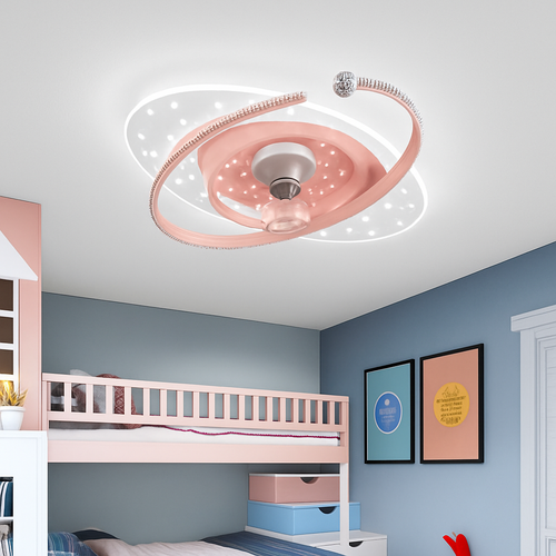 360-degree oscillating ceiling fan light with silent LED - vue 6 sur 12