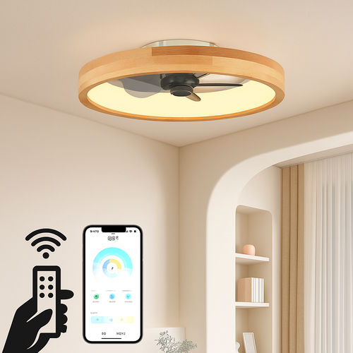 led ceiling fan with timer, remote control, and reversible blades