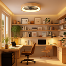 led ceiling fan with timer, remote control, and reversible blades