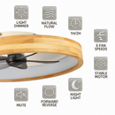 led ceiling fan with timer, remote control, and reversible blades