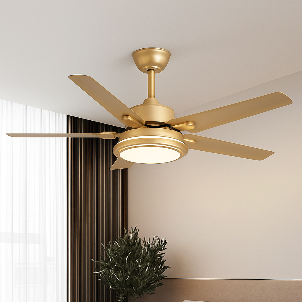plafonnier ventilateur moderne avec télécommande et éclairage led - vue 6 sur 8