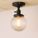 Plafonnier vintage industriel avec boule en verre