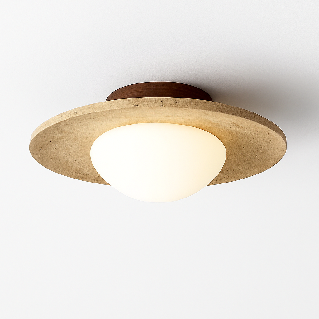 plafonnier wabi sabi crème pierre forme maison déco