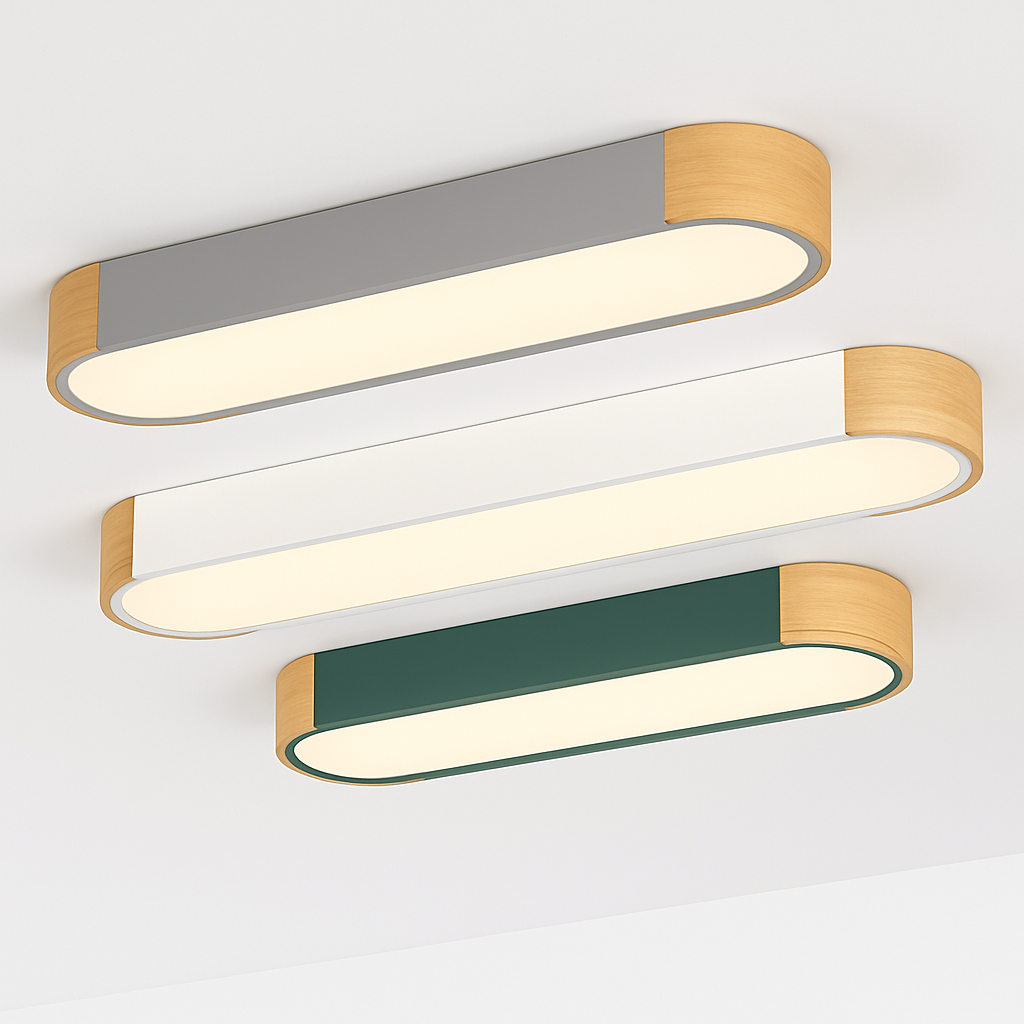Plafonniers en bois décoratif télécommande panneaux - vue 3 sur 15