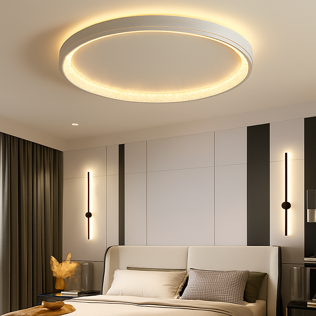 Modern minimalist nordic luxury round creative ceiling light - vue 5 sur 10