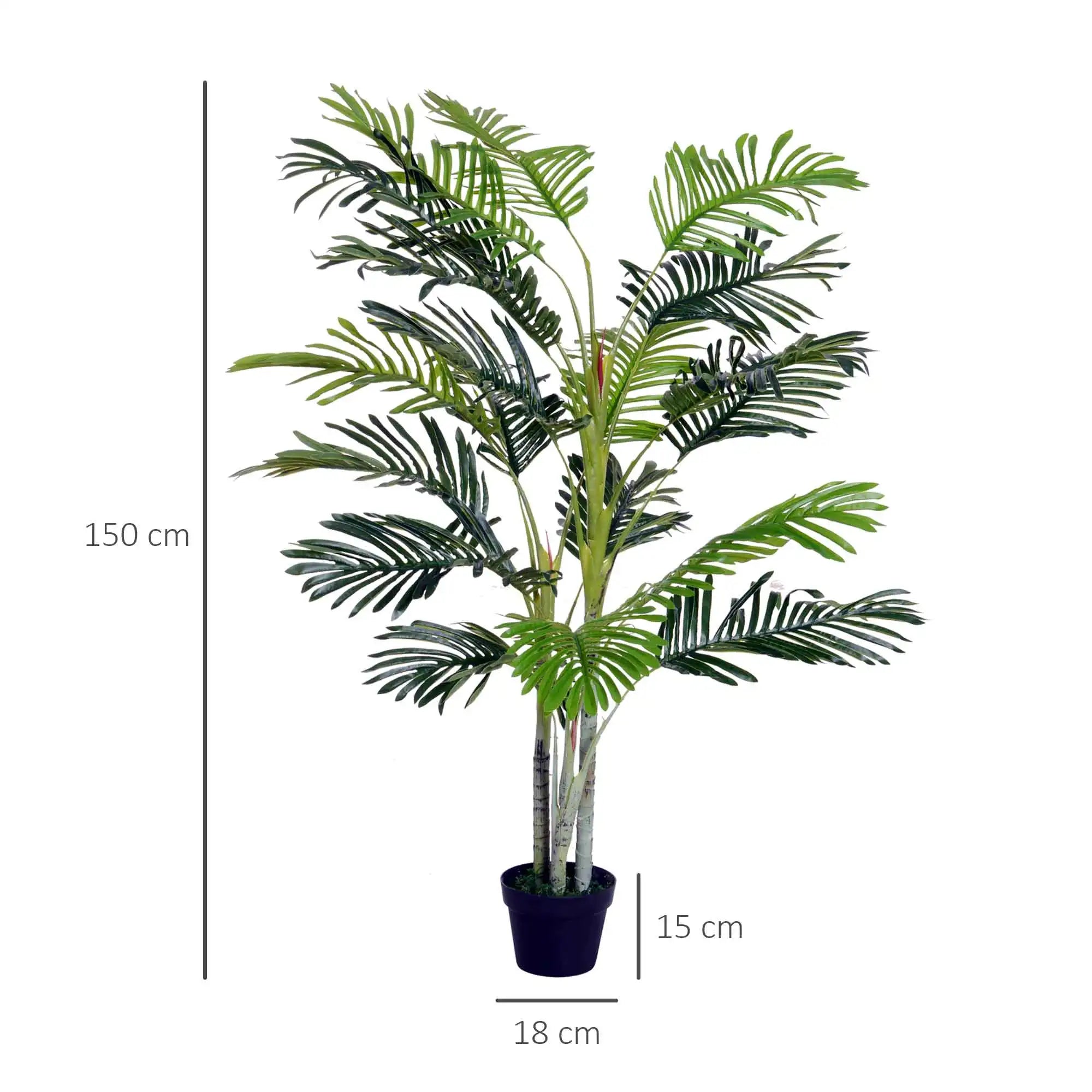 plante artificielle palmier avec pot et mousse décorative