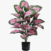 plantes artificielles à feuilles roses pour décoration intérieure et fêtes