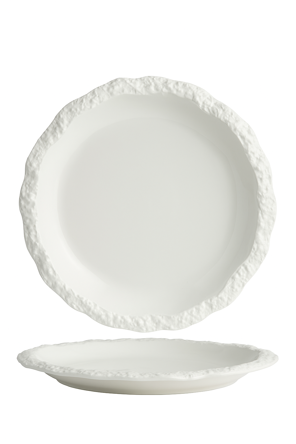 Plateau ceramique motif roche style western peu profond - vue 3 sur 2
