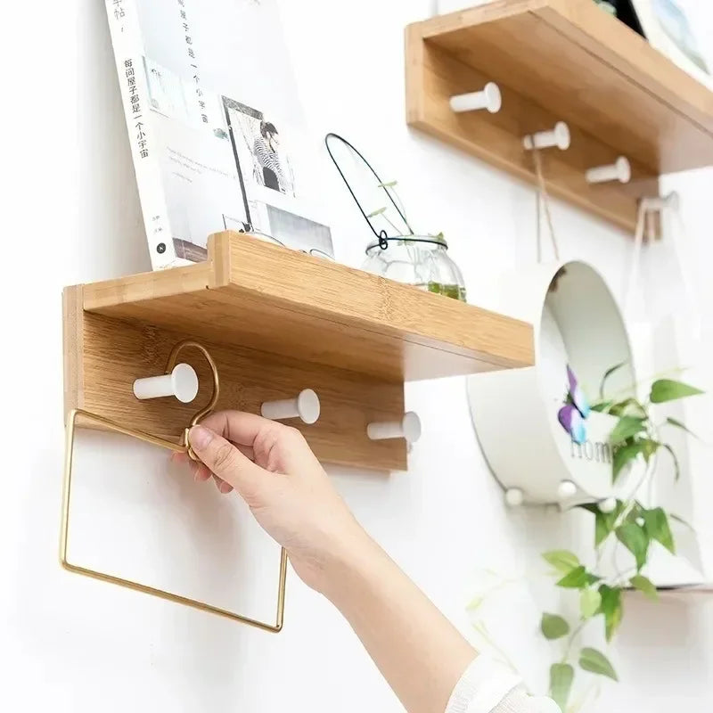 porte-manteau mural en bois pour rangement créatif et pratique