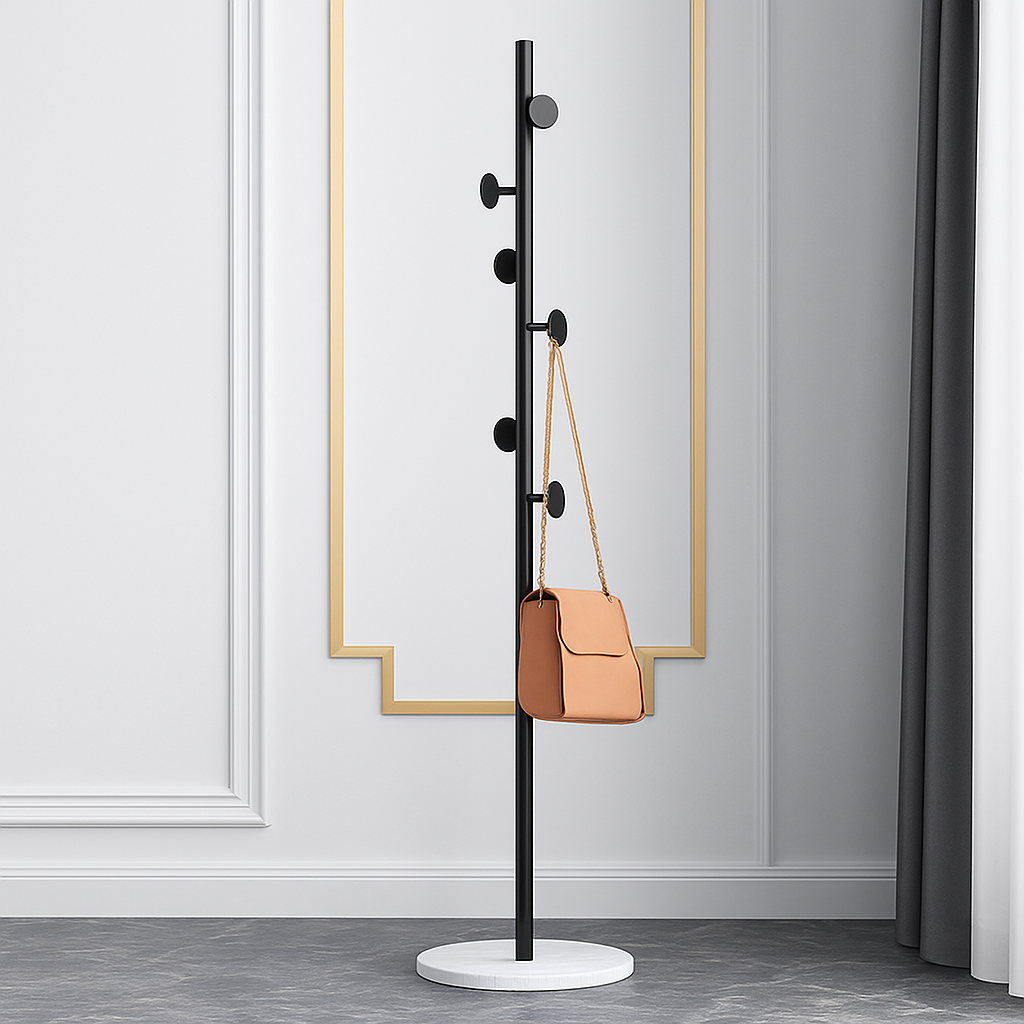 porte-manteau sur pied avec base en marbre pour vêtements - vue 14 sur 18
