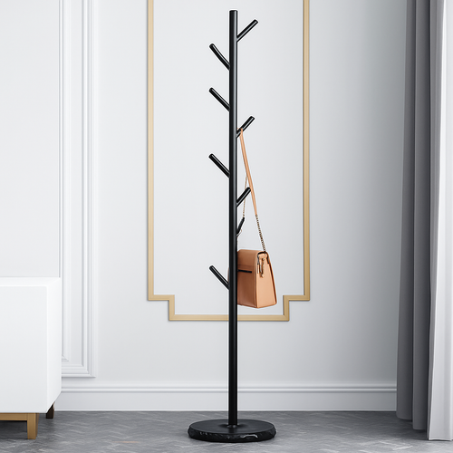 porte-manteau sur pied avec base en marbre pour vêtements
