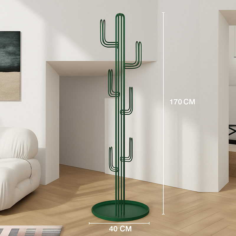 porte-manteau sur pied design moderne en forme de cactus