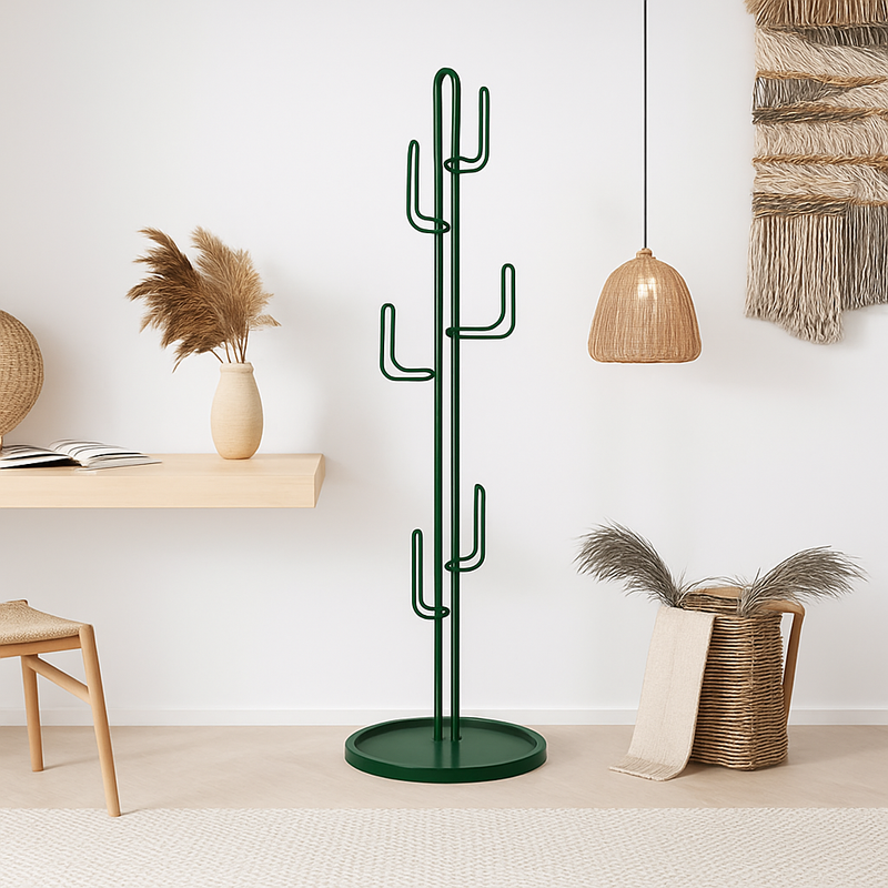porte-manteau sur pied design moderne en forme de cactus