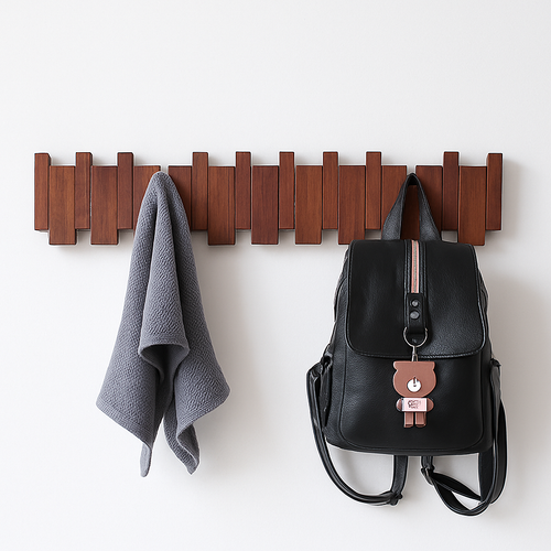 porte-manteaux mural en bois crochets décoratifs en forme de piano - vue 5 sur 14