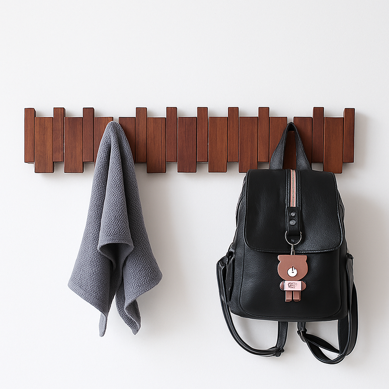 porte-manteaux mural en bois crochets décoratifs en forme de piano