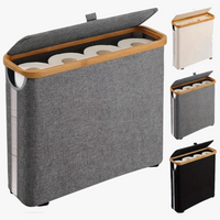 porte-papier en bambou avec couvercle pour rangement accessoires