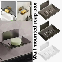 porte-savon autocollant en acier inoxydable avec drain pour douche et cuisine