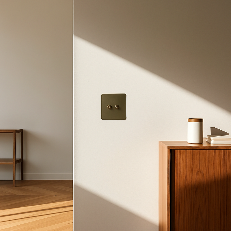 Prise double RJ45 en acier gris brossé bords arrondis