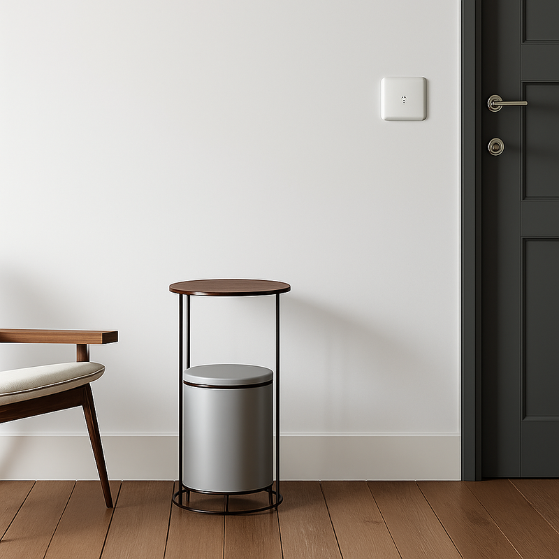 Prise double RJ45 en acier gris brossé bords arrondis