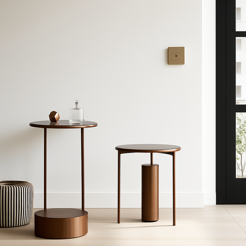 Prise double RJ45 en acier gris vieilli brossé bords arrondis