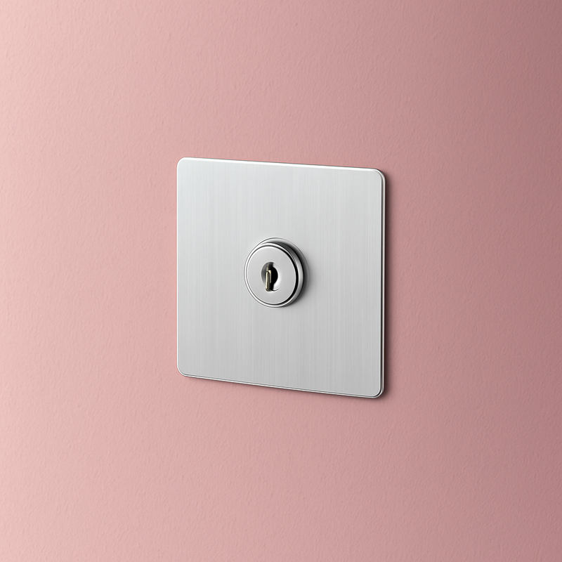 Prise électrique double (Europe) en acier gris clair brossé bords arrondis