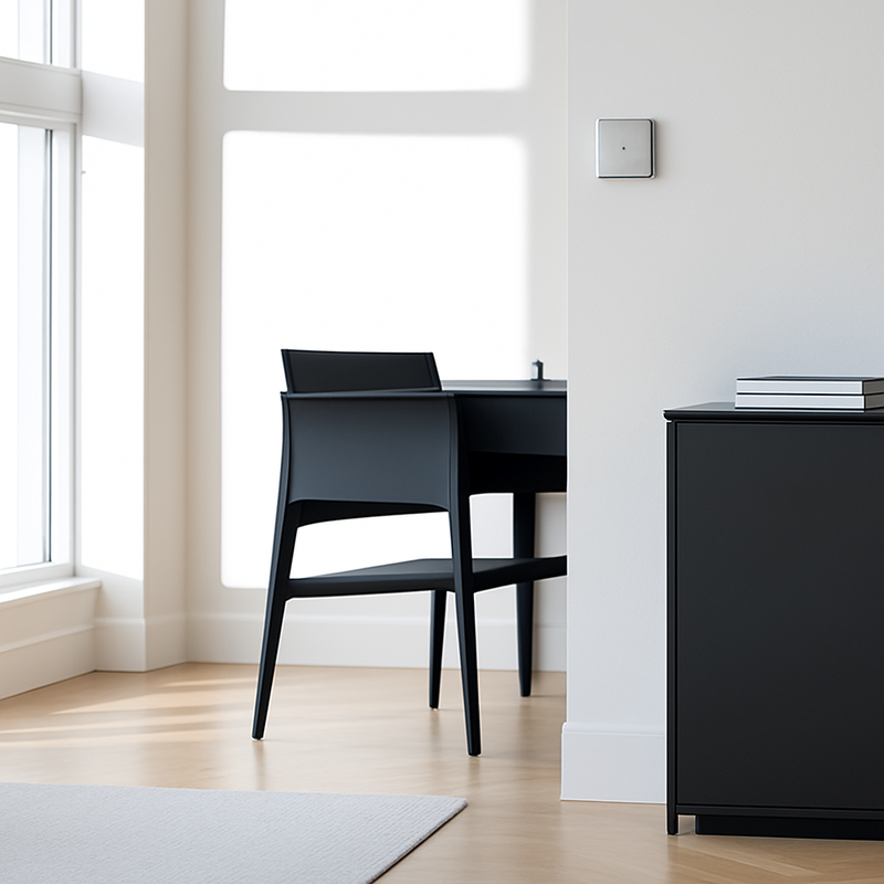 Prise électrique double (Europe) en acier gris clair brossé bords arrondis