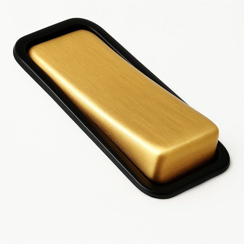 Prise électrique en acier doré brossé bords arrondis