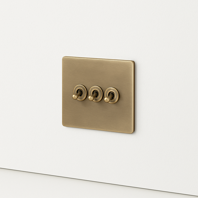 Prise électrique et double USB en acier gris vieilli bords arrondis