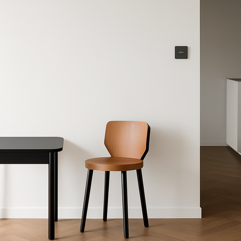 Prise électrique et double USB en acier noir mat bords arrondis