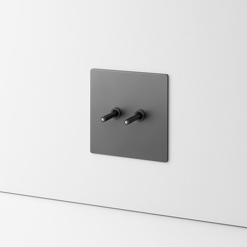 Prise électrique et double USB et USB type C en acier gris foncé brossé