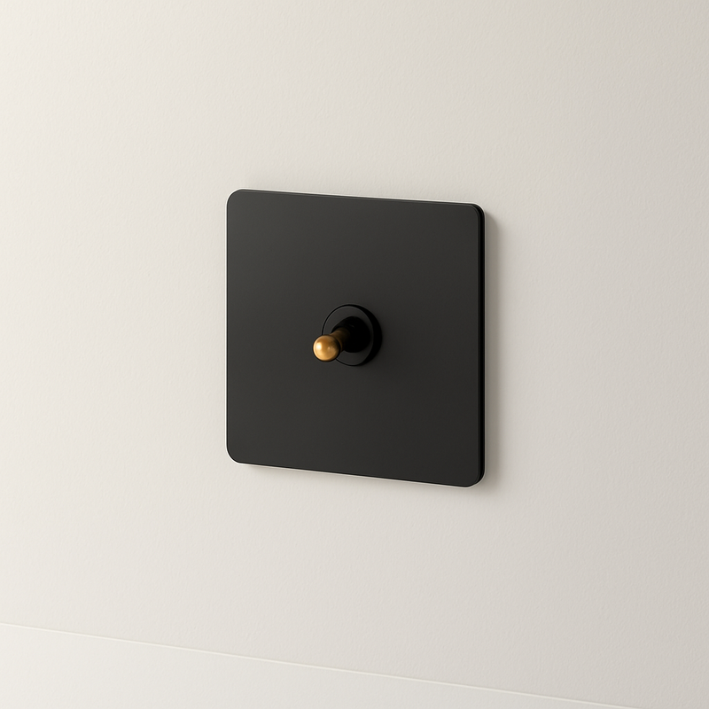 Prise électrique et double USB et USB type C en acier noir mat bords arrondis