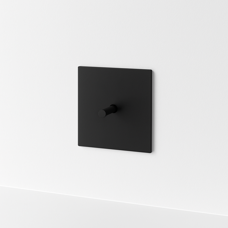 Prise électrique et double USB type C (Europe) en acier noir mat