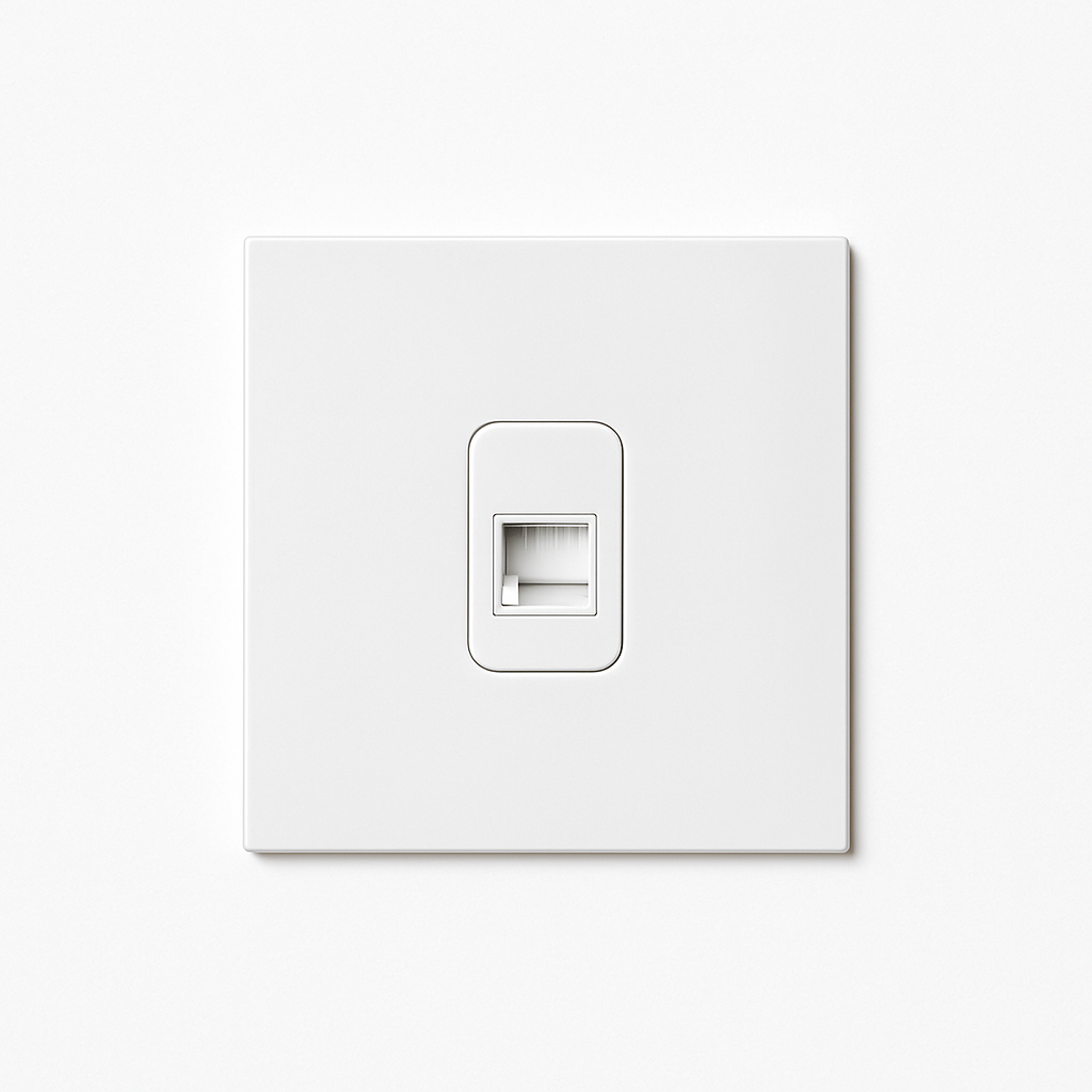 Prise RJ45 en acier blanc mat