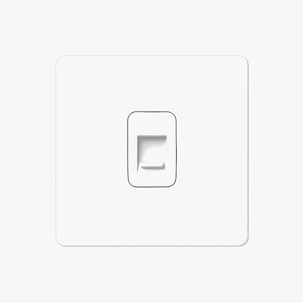 Prise RJ45 en acier blanc mat bords arrondis