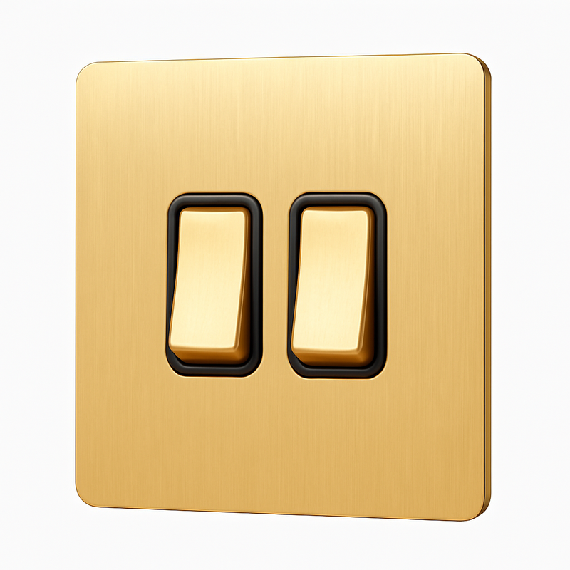 Prise RJ45 en acier doré brossé bords arrondis