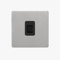 Prise RJ45 en acier gris clair brossé bords arrondis