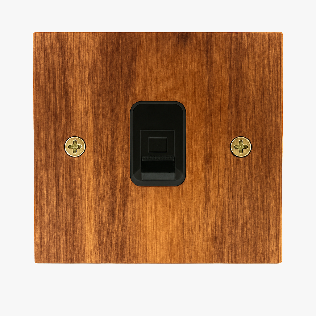 Prise RJ45 en bois et vis dorées